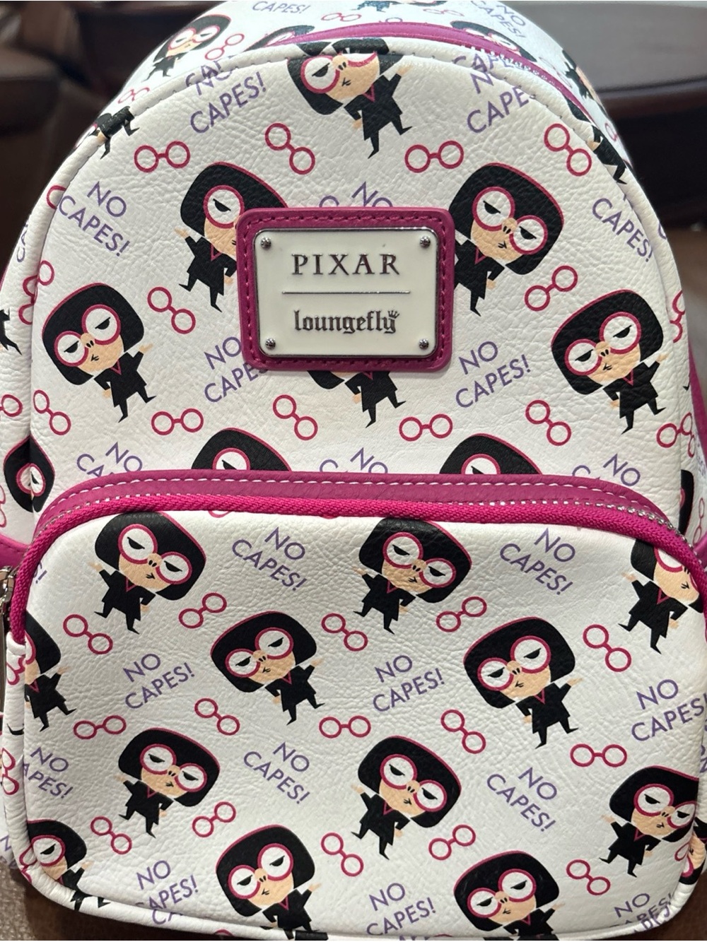 Loungefly Disney Incredibles Edna No Capes! Exclusive Drop. Mini backpack